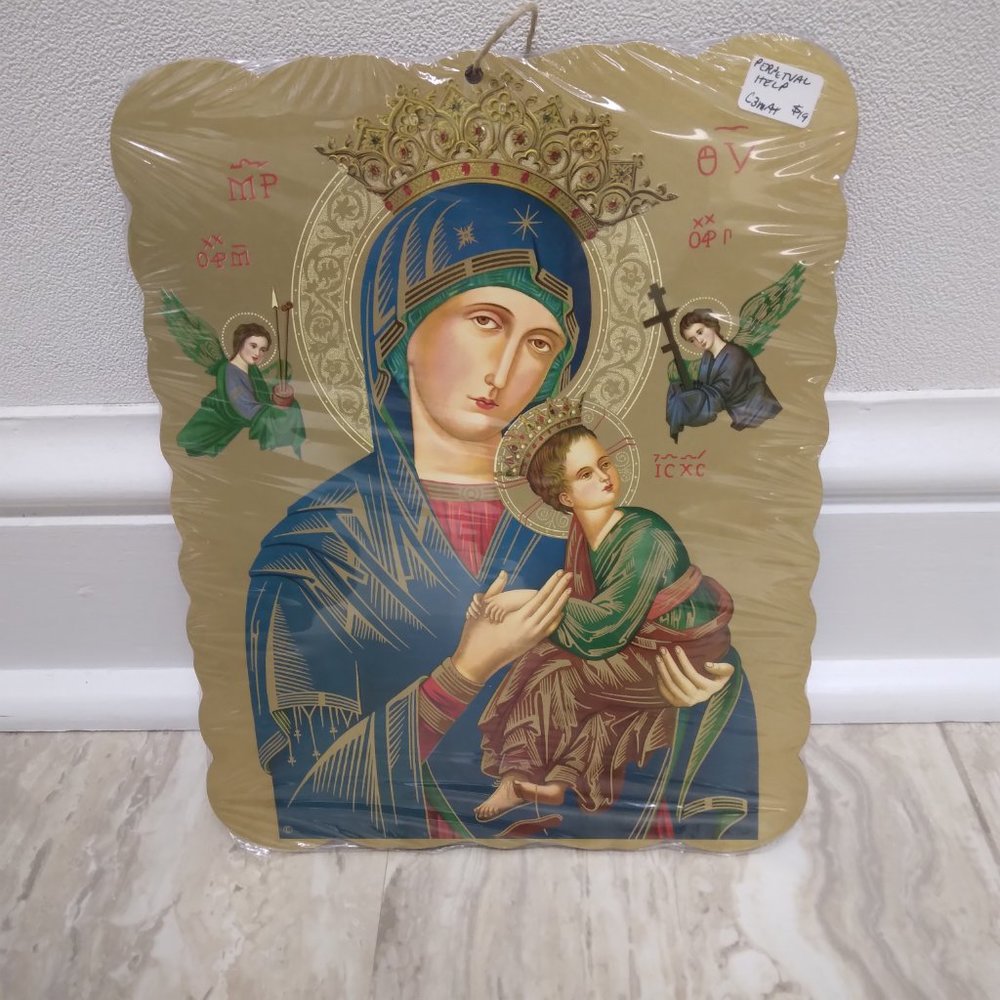 OUR LADY MOTHER OF PERPETUAL HELP WALL PLAQUE NEW
